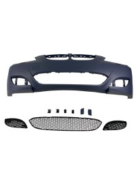 Предна броня за BMW E60/E61 sedan/combi - M5 дизайн с решетки без отвори за халогени, грундирана 