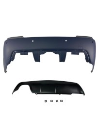 Задна броня за BMW E60 sedan (2003-2007) - M-Tech дизайн с отвори за парктроник 24mm грундирана 