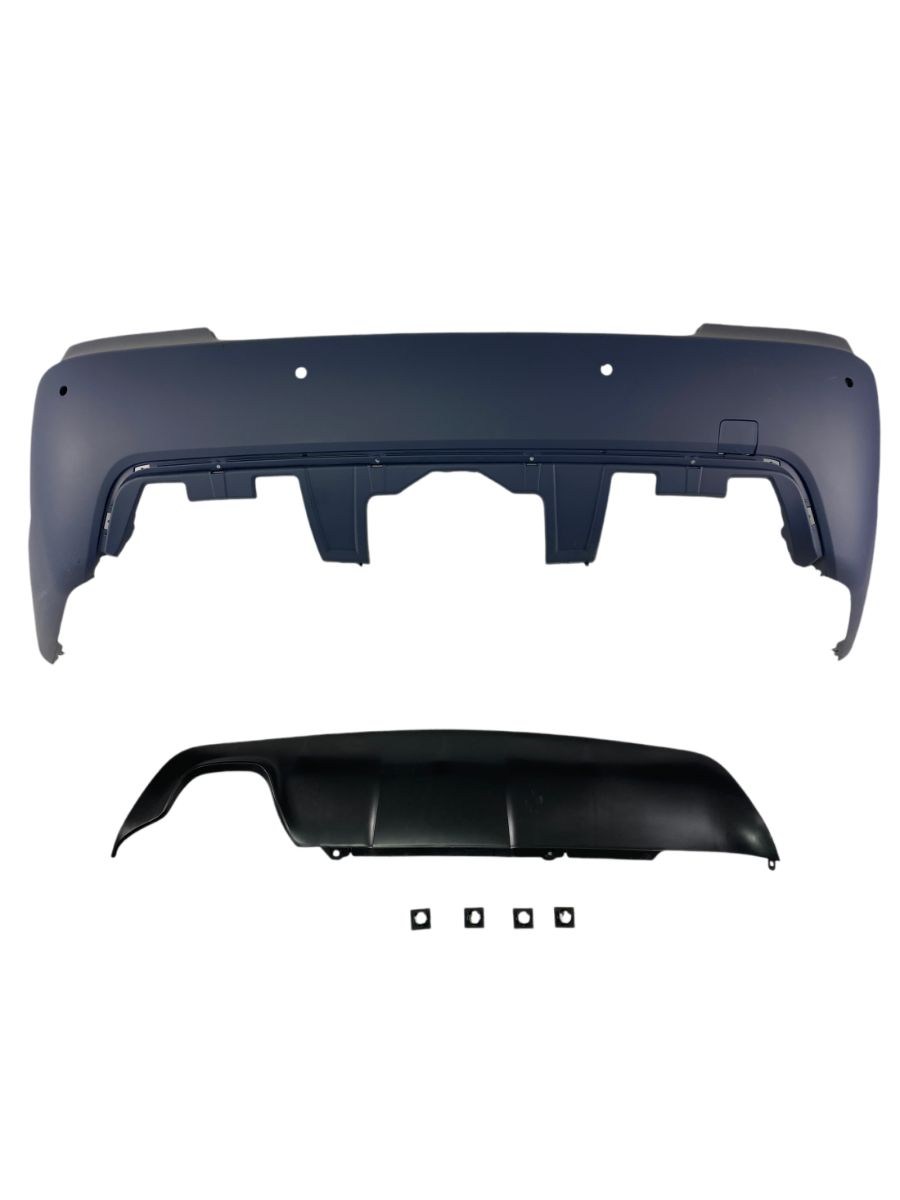 Задна броня за BMW E60 sedan (2003-2007) - M-Tech дизайн с отвори за парктроник 24mm грундирана 